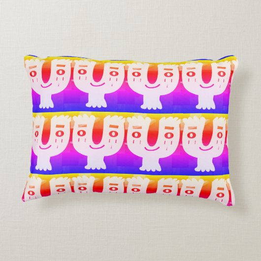 日曜日の朝の幸せな顔 アクセントクッション (裏面)