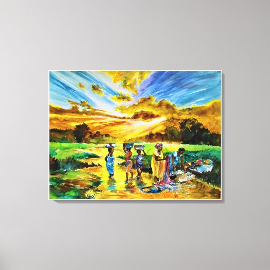 日曜日の朝バイイーニブラウン キャンバスプリント (正面)