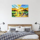 日曜日の朝バイイーニブラウン キャンバスプリント (インサイチュ (寝室))