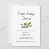 日曜日の朝食 イースター飾りのエッグ 招待状 (正面)