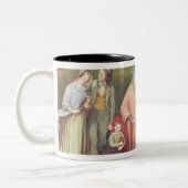 日曜日の朝-教会1846年からの歩行 ツートーンマグカップ (左)