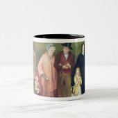 日曜日の朝-教会1846年からの歩行 ツートーンマグカップ (中央)