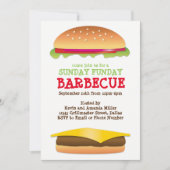 日曜日の楽しいBBQ チェーズバーガー 招待状 (正面)