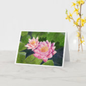 日曜日の水彩画の芸術の挨拶状で浴すること カード (黄色い花)