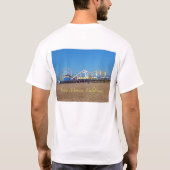 日曜日の波、砂、サンタモニカ、カリフォルニア Tシャツ (裏面)