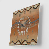 日曜日の流れ スクエア壁時計 (傾斜)