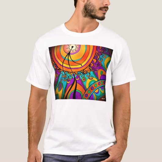 日曜日の白のTシャツの歩行 Tシャツ (正面)