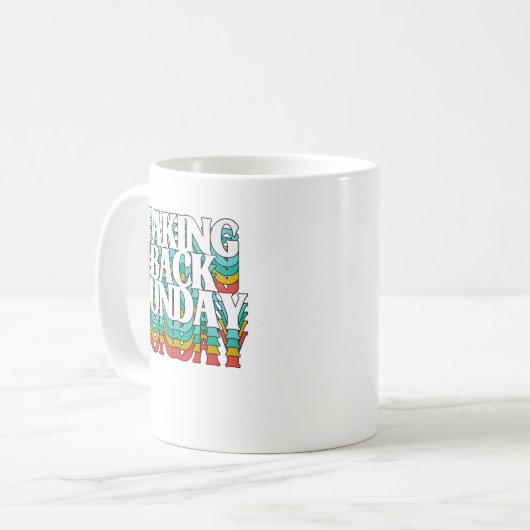 日曜日の皮肉を取りおもしろい戻す コーヒーマグカップ (正面左)