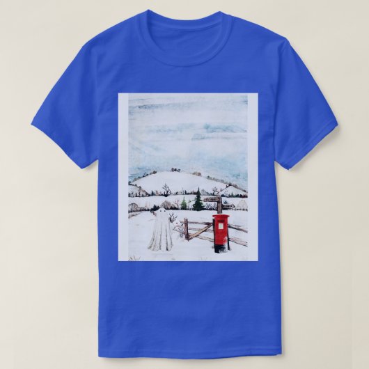 日曜日の積雪ポスト Tシャツ (デザイン正面)
