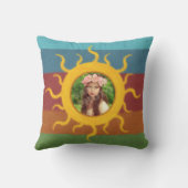 日曜日の色彩の鮮やかな写真テンプレート クッション (裏面)