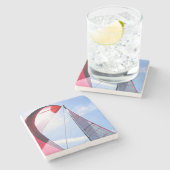 日曜日の赤いSpinnaker ストーンコースター (横)