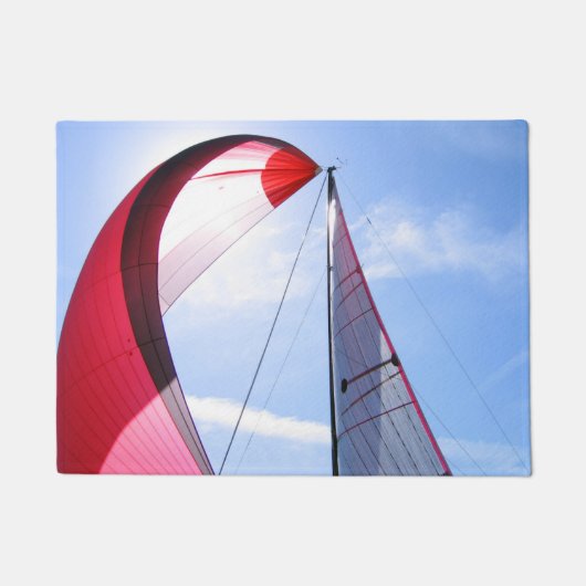 日曜日の赤いSpinnaker ドアマット (正面)