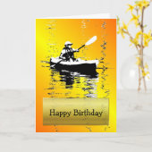 日曜日の輝やきのカヤックのハッピーバースデーカード カード (黄色い花)