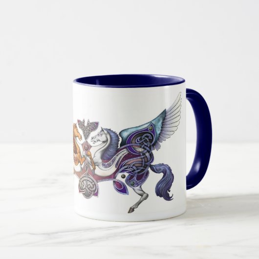 日曜日の馬、月の馬のマグ マグカップ (正面右)