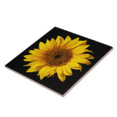 日曜日の黒カスタマイズ花のヒマワリの黄色 タイル (側面)