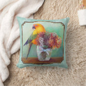 日曜日のconureおよび花 クッション (ブランケット)