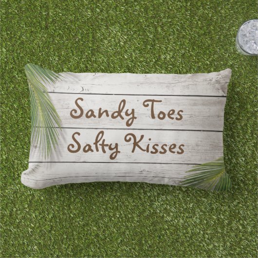 日曜日はサンディのつま先の塩辛いキスの屋外の枕に接吻しました ランバークッション (芝生)