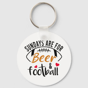 日曜日はビールとサッカーのキーチェーン キーホルダー