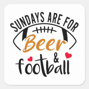 日曜日はビールとサッカーの正方形のステッカー用 スクエアシール