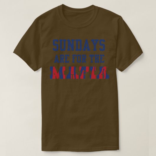 日曜日はマフィア行きだ Tシャツ (デザイン正面)