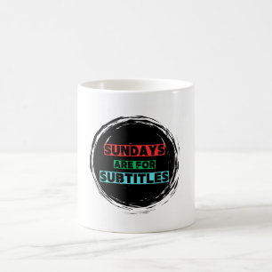 日曜日は字幕コーヒーマグ コーヒーマグカップ