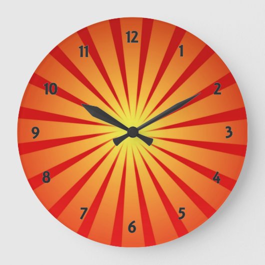 日曜日は柱時計を放射します ラージ壁時計 (正面)