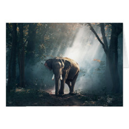 日曜日は森林空白のなカードの象をなでました