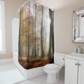 日曜日は神秘的で霧深い森林シャワー・カーテンを放射します シャワーカーテン (インサイチュ)