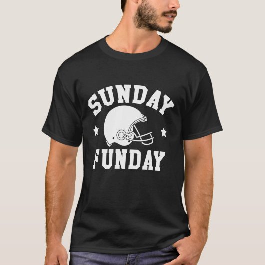 日曜日は私のFUNDAYのフットボールのスポーツです Tシャツ (正面)