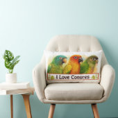 日曜日は緑cheekedのconuresを青戴冠させました ランバークッション (椅子)