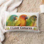 日曜日は緑cheekedのconuresを青戴冠させました ランバークッション (ブランケット)