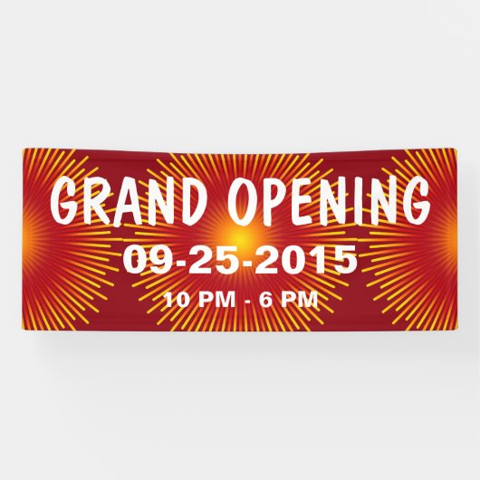 日曜日は黄色く赤いオレンジ勾配を放射します 横断幕 (横)