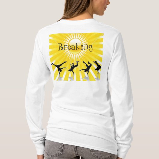 日曜日を壊すヒップホップの女性のフード付 Tシャツ (裏面)