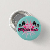 日曜日カリフォルニア女王によっては海のヤシの木が開花します 缶バッジ (正面&裏面)