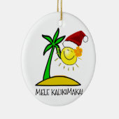 日曜日サンタ- Mele Kalikimaka セラミックオーナメント (右)