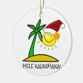 日曜日サンタ- Mele Kalikimaka セラミックオーナメント (左)