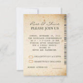 日曜日ブランチ追加ウェディングRSVPカード 招待状 (正面)