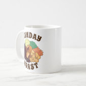 日曜日ローストディナー英国の食品肉ジャガイモ コーヒーマグカップ (正面左)