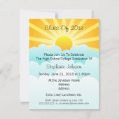 日曜日光線および雲の新しい始めの卒業パーティー 招待状 (正面)