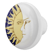 日曜日及び満月様顔貌のドアまたは引出しの引き セラミックノブ (右)