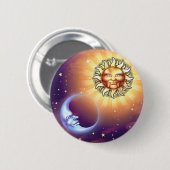 日曜日及び満月様顔貌ボタン 缶バッジ (正面&裏面)