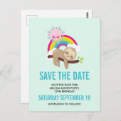 日曜日及び虹の保存のかわいく不精な怠惰日付 ポストカード (正面/裏面)