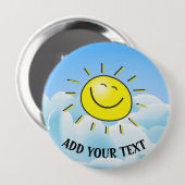 日曜日幸せな円形ボタン 缶バッジ (正面&裏面)