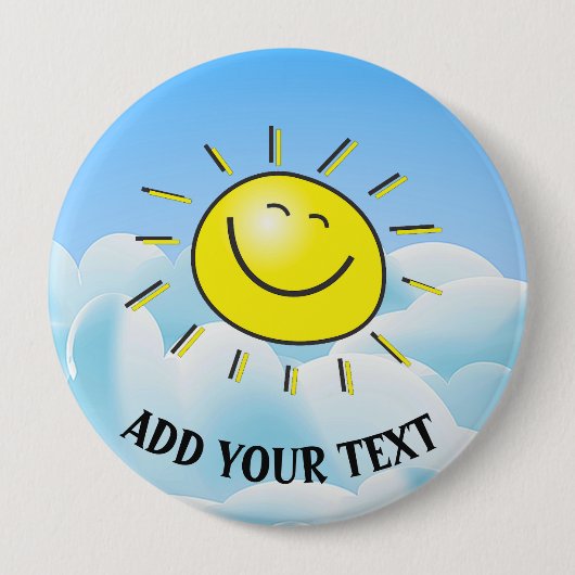 日曜日幸せな円形ボタン 缶バッジ (正面)
