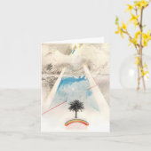 日曜日犬、Rockne Krebs 1976年。 Notecard カード (黄色い花)