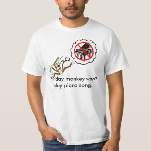 日曜日猿はピアノ歌のTシャツを遊びません Tシャツ