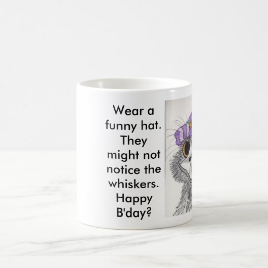 日曜日行に会合の帽子 コーヒーマグカップ (中央)