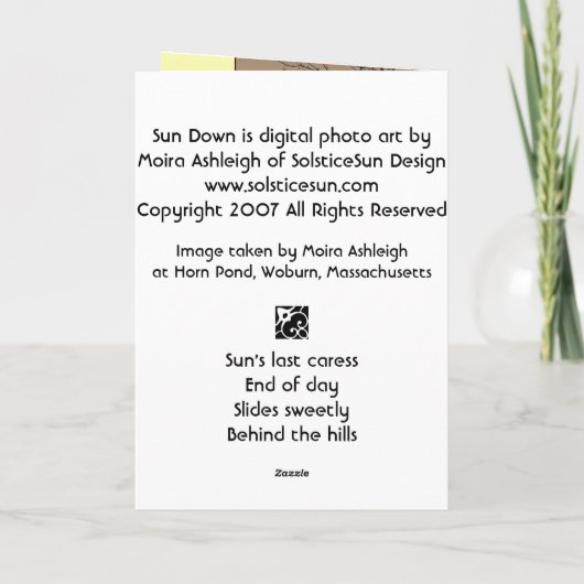 日曜日 カード (裏面)