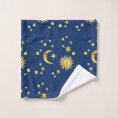 日曜日、月及び星 バスタオルセット (ウォッシュタオル)