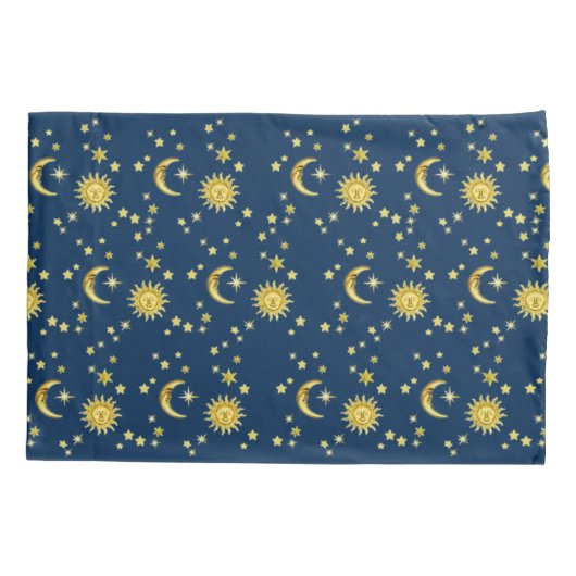 日曜日、月及び星 枕カバー (裏面-左)